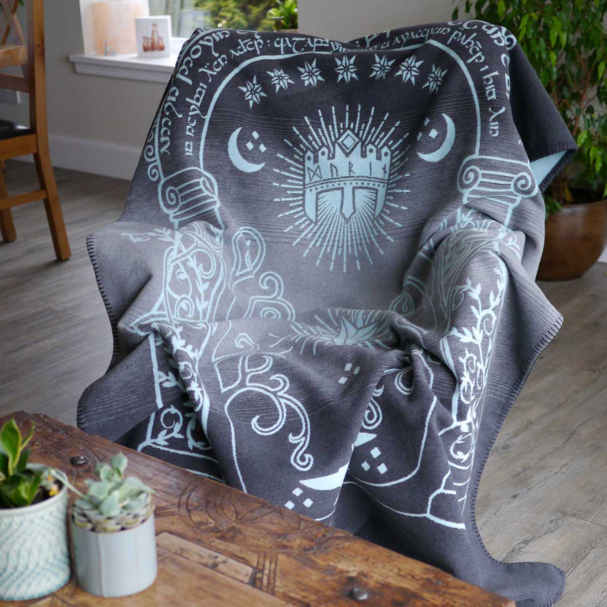 DOORS OF DURIN Guardian Yoga Blanket Throw Middle Earth Yoga