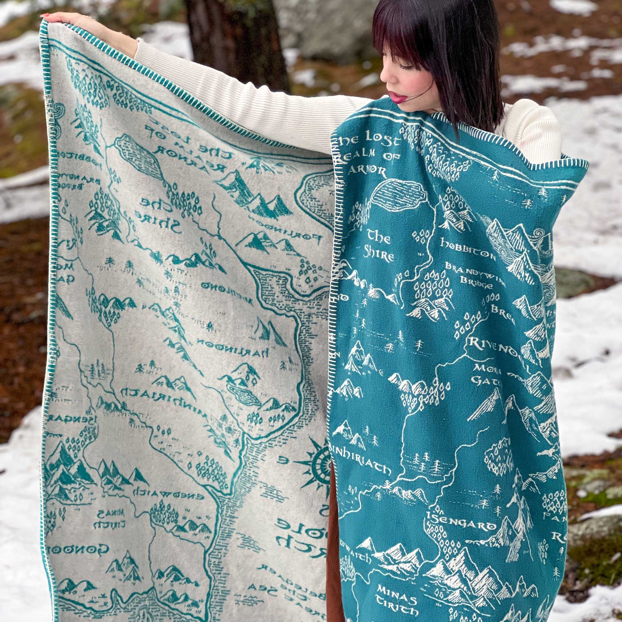 Realm of MIDDLE EARTH Moonlit Yoga Blanket Throw Middle Earth Yoga